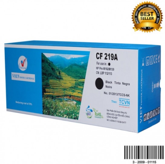 Hộp Mực In Viet Toner HP CF219A With  Chip