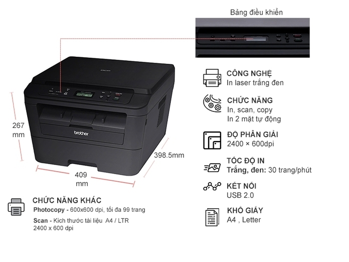 Máy in laser đa năng Brother DCP-L2520D